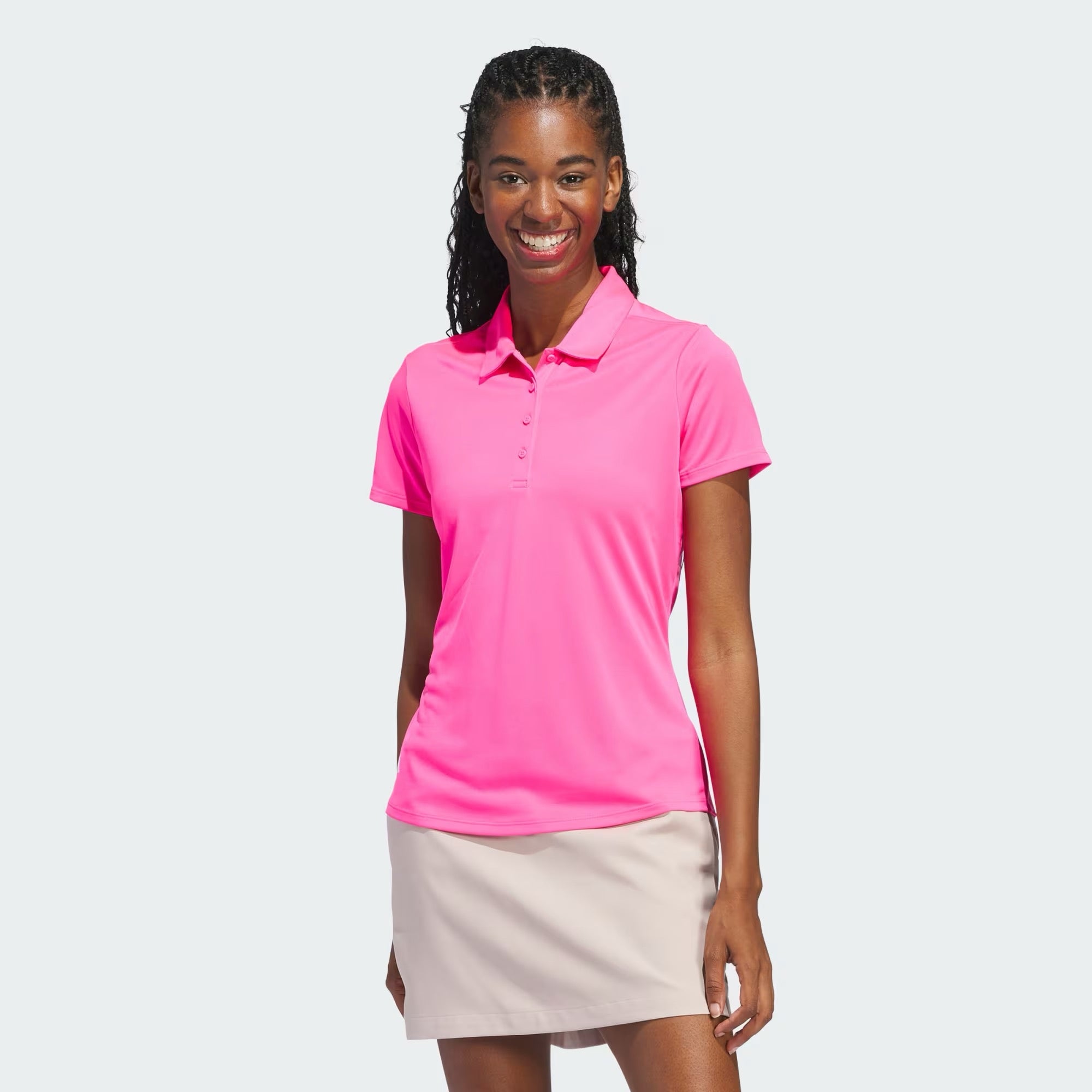 Solid Performance Short Sleeve Polo Pinkki