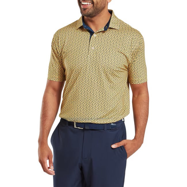 Citrus Print Lisle Polo