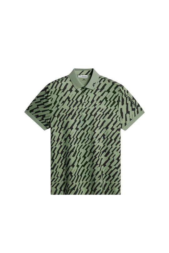 Tour Tech Print Polo Oak Green M