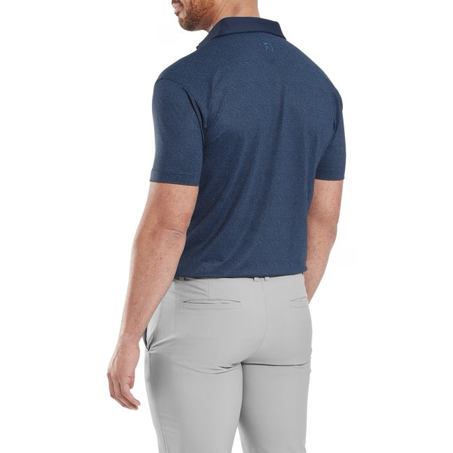 Etched Texture Print Lisle Polo