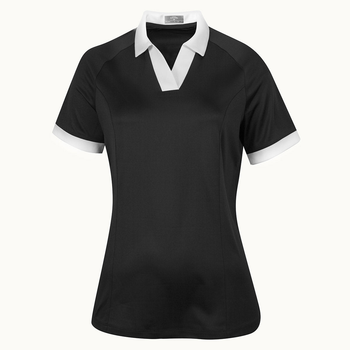 Short Sleeve V-Placket Colourblock Polo Musta