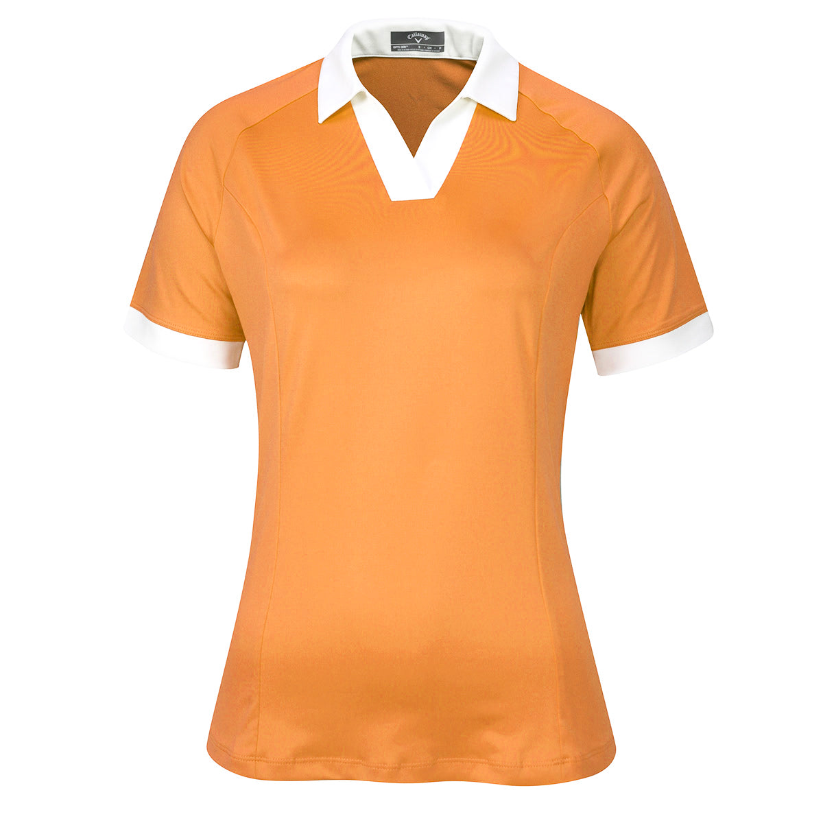 Short Sleeve V-Placket Colourblock Polo Oranssi