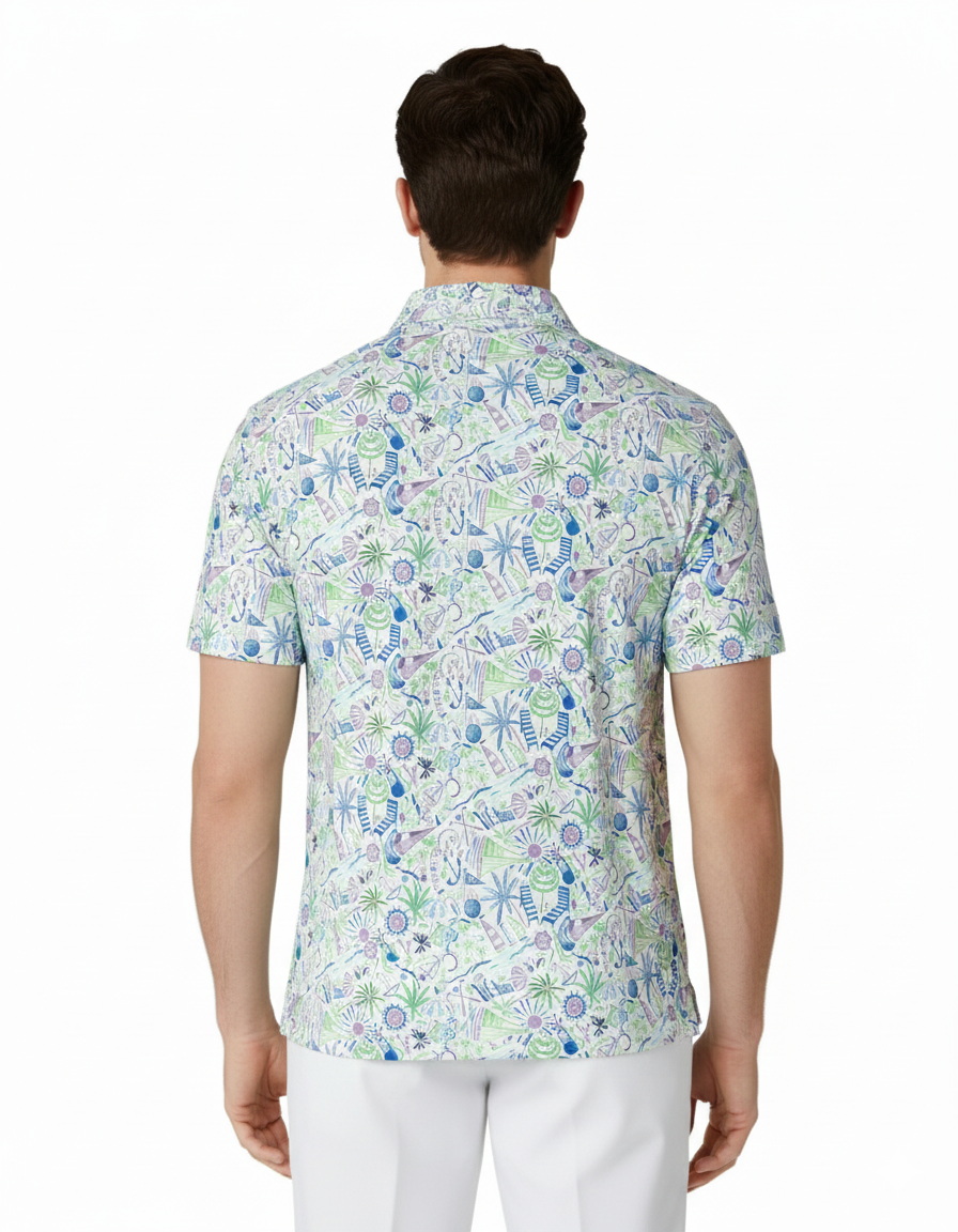 Nautical Conversational Print Polo
