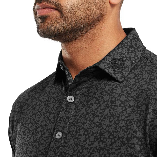 Painted Floral Lisle Polo
