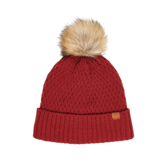 Pom Pom Beanie Naisten Punainen