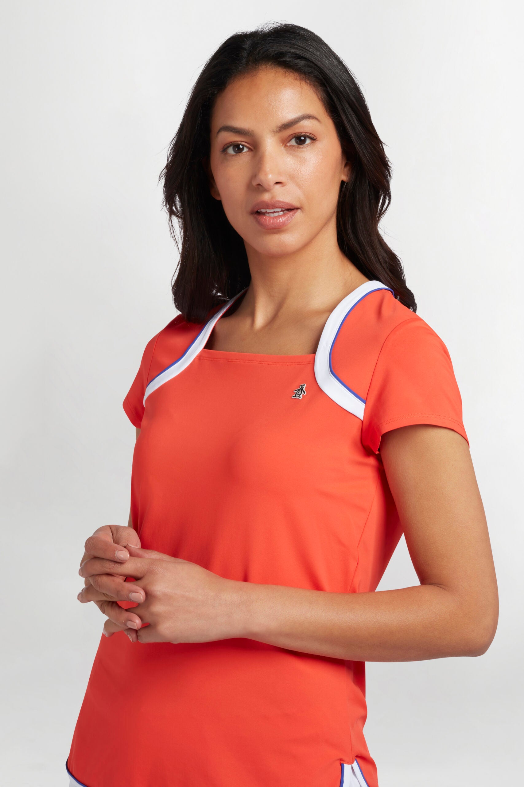 Short Sleeve Square Neckline Top Valkoinen