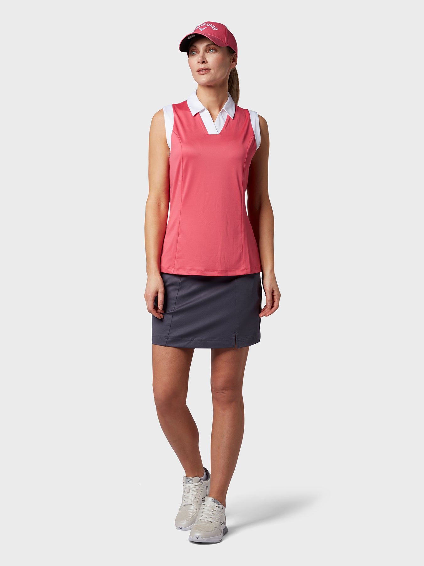 Sleeveless V-Placket Colourblock Polo