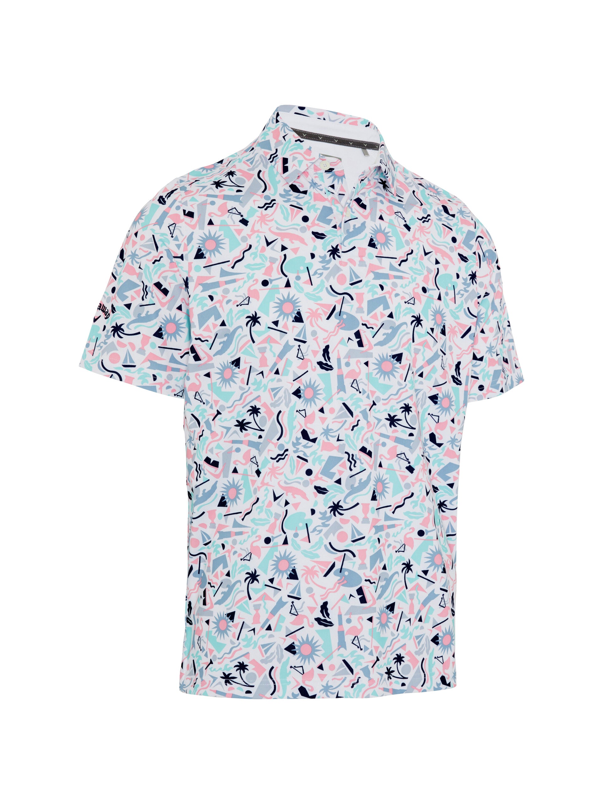 Abstract Florida Novelty Print Golf Polo