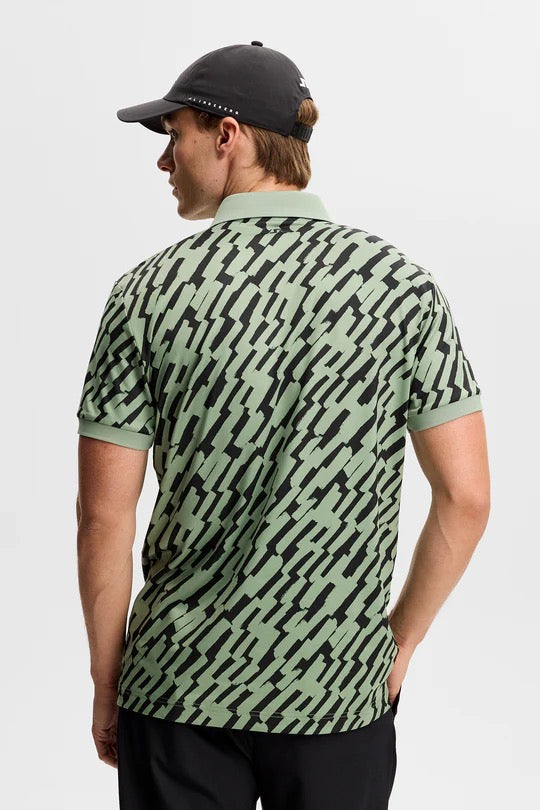 Tour Tech Print Polo Oak Green M
