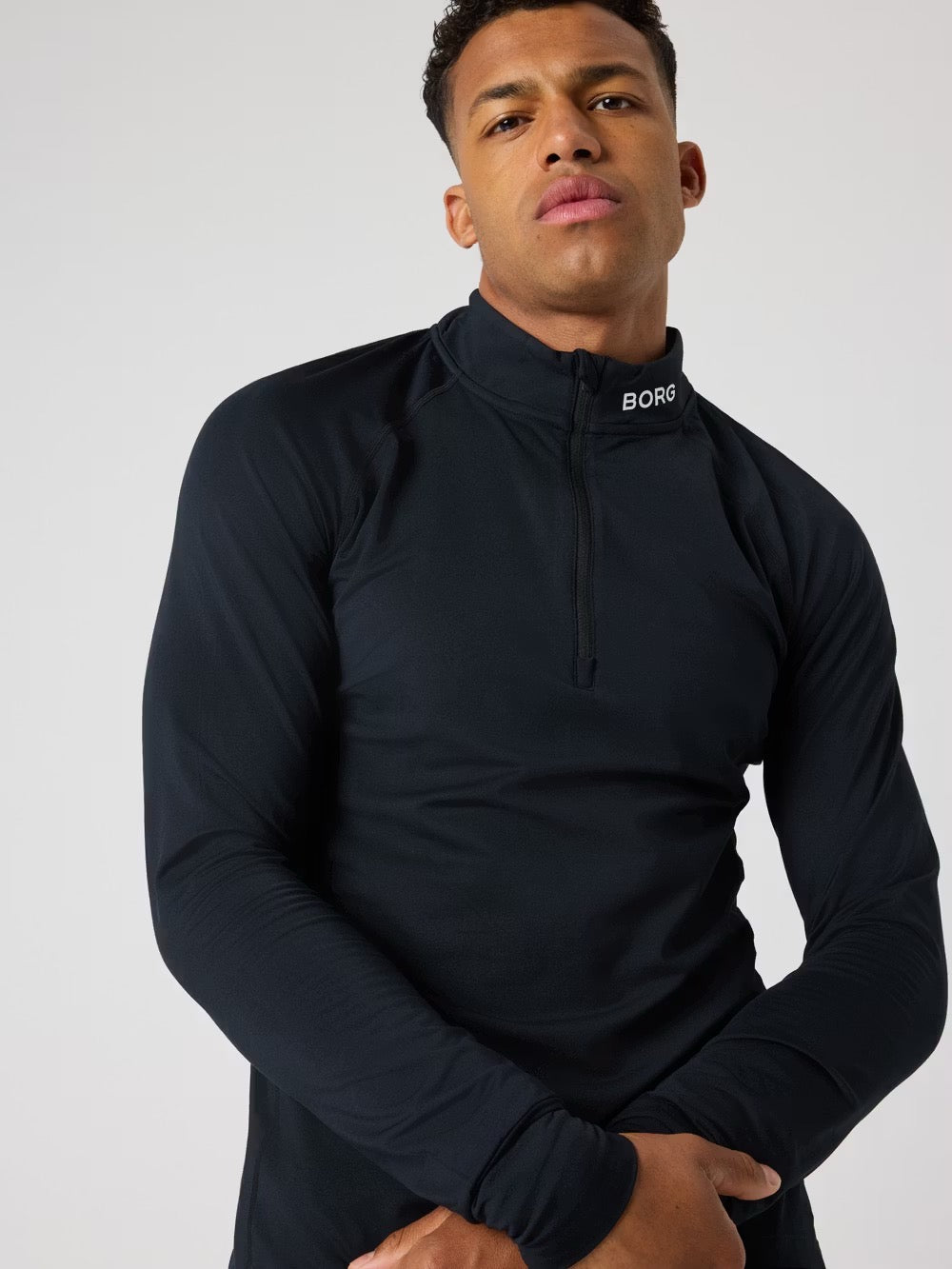 Borg Golf Midlayer Half Zip Musta