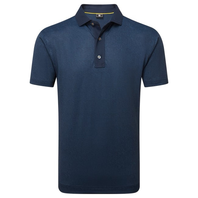 Etched Texture Print Lisle Polo