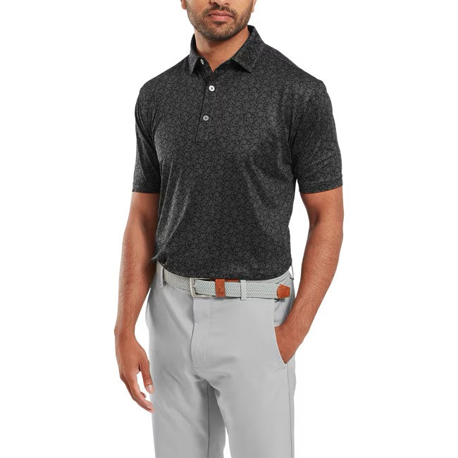 Painted Floral Lisle Polo