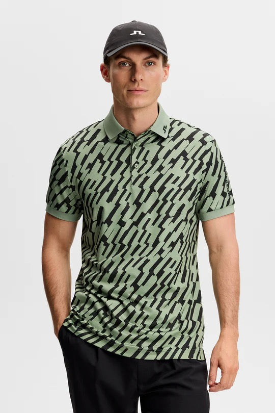 Tour Tech Print Polo Oak Green M