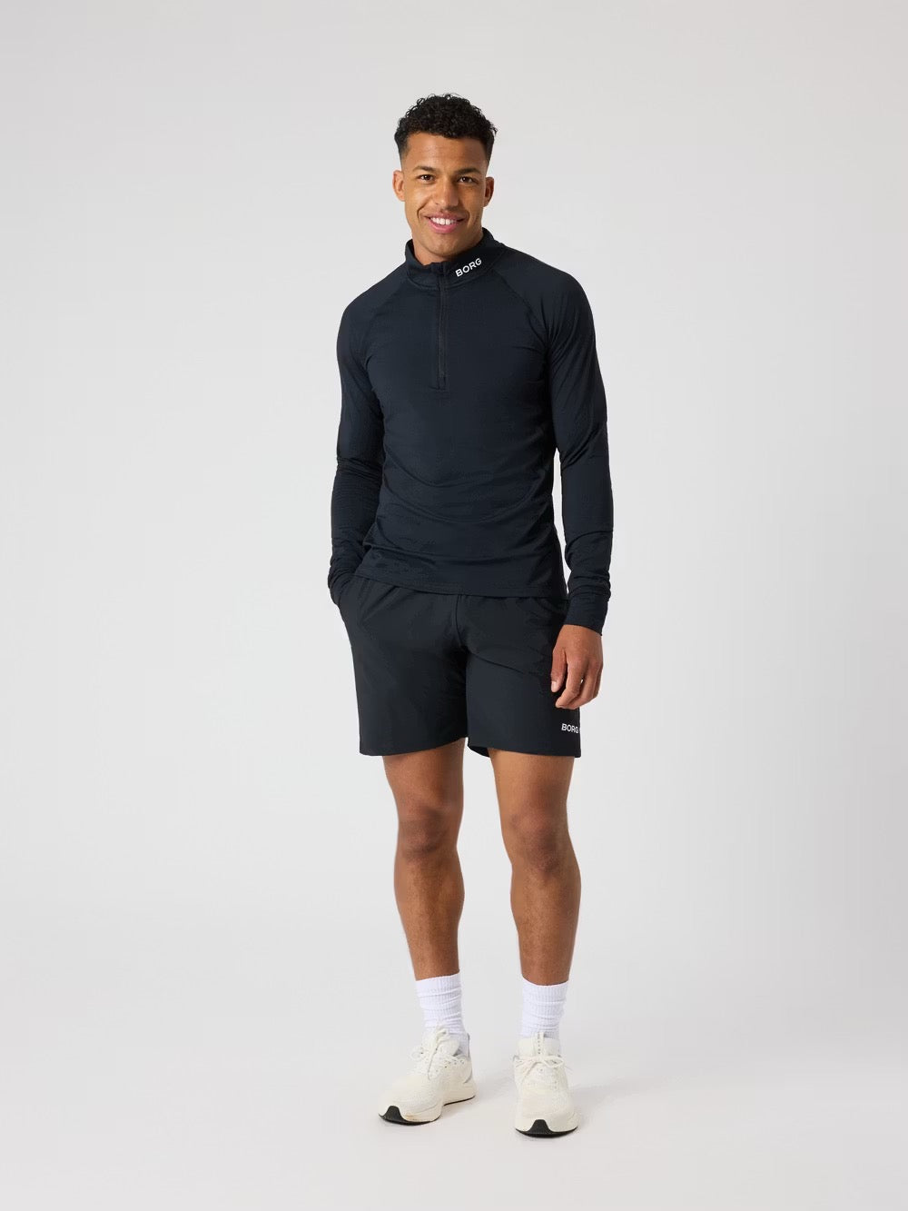 Borg Golf Midlayer Half Zip Musta