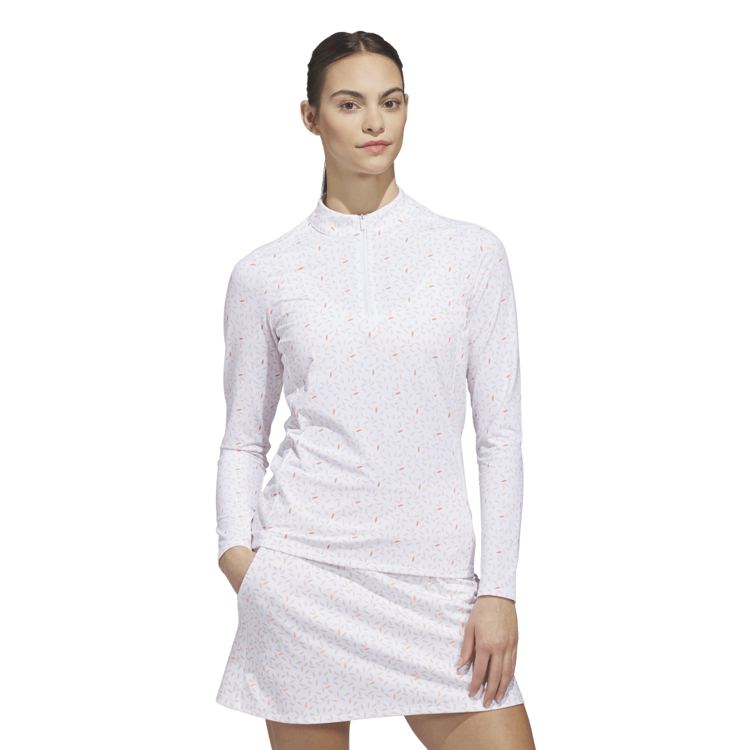 Ultimate365 Printed Quarter Zip Mock Polo
