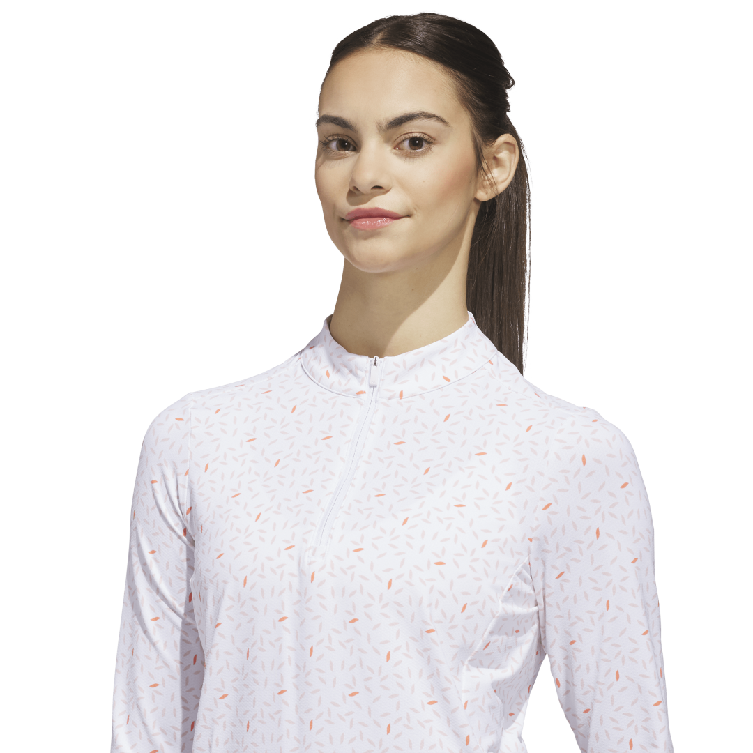 Ultimate365 Printed Quarter Zip Mock Polo