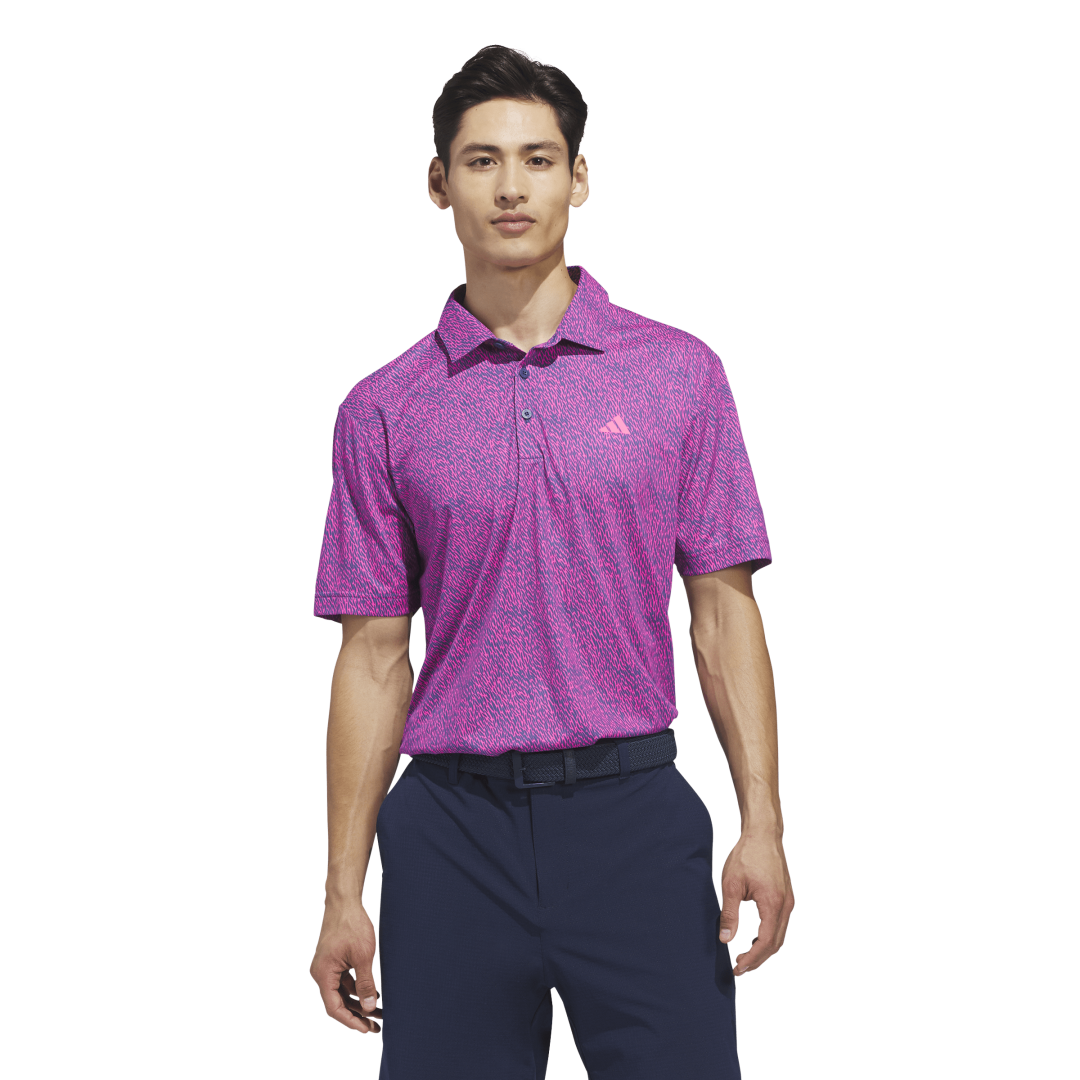 Ultimate365 Feather Print Polo Lucid Pink