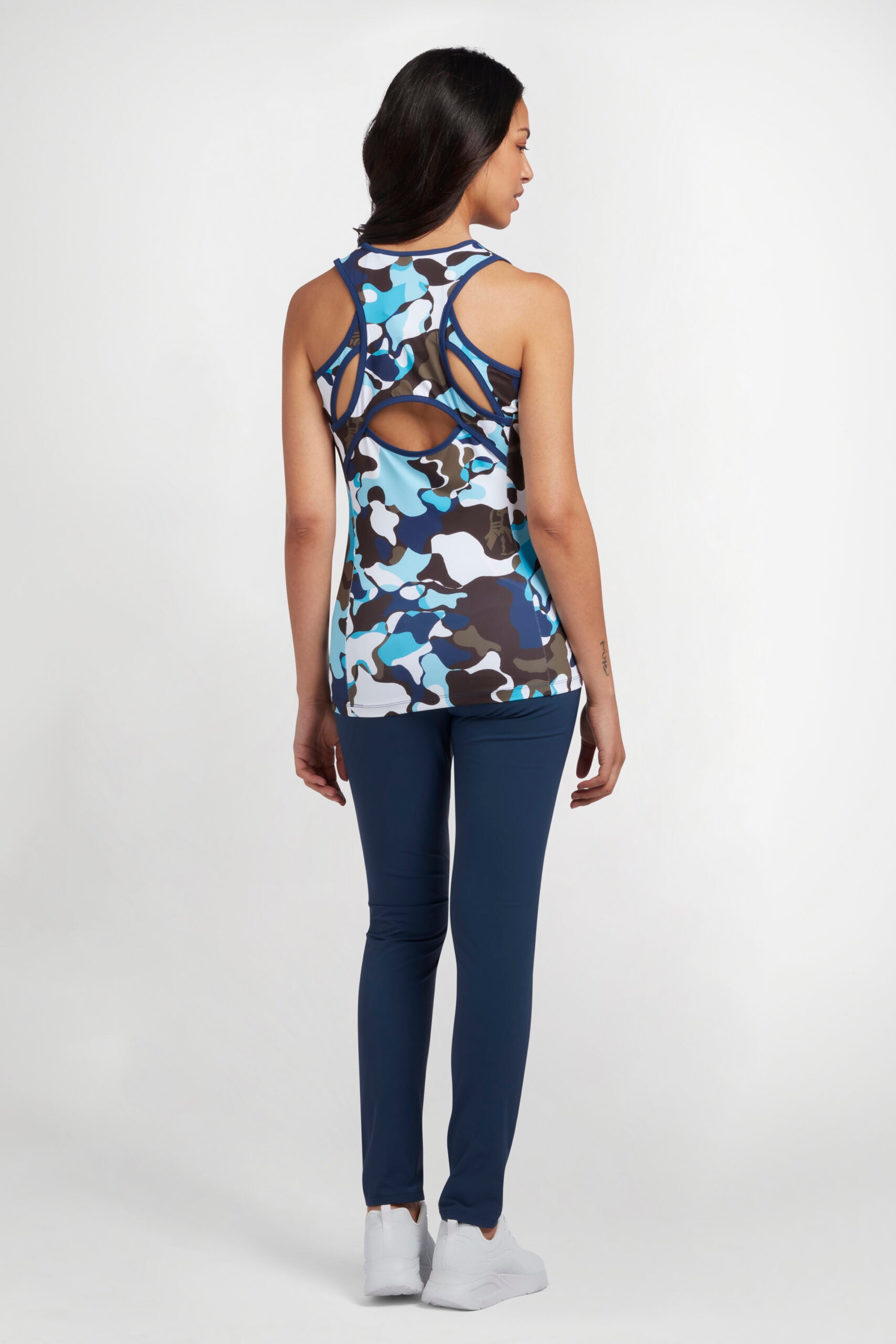 Short Sleeve Abstract Printed V-Neck Top