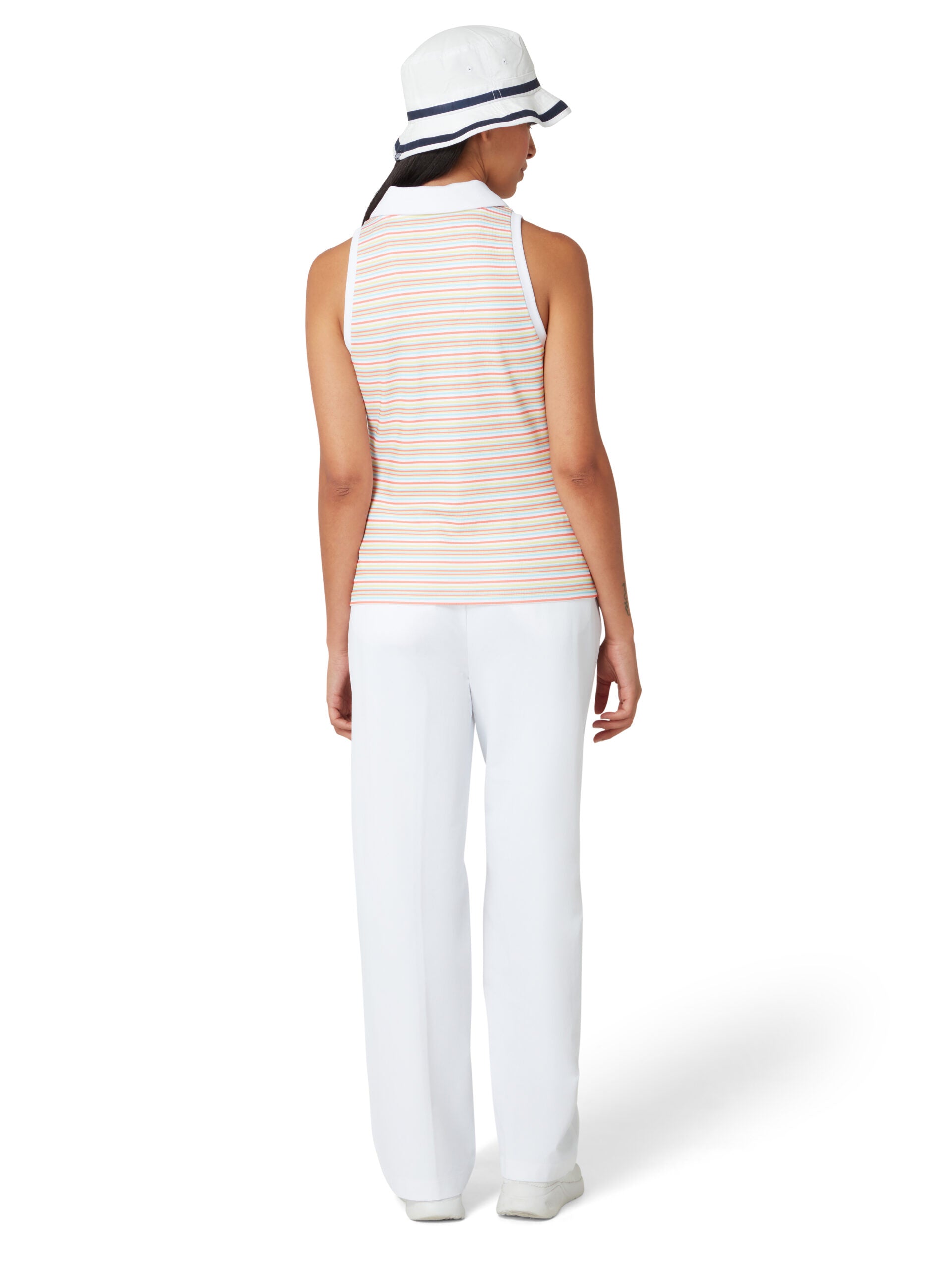 Ribbed Fine Line Striped Polo