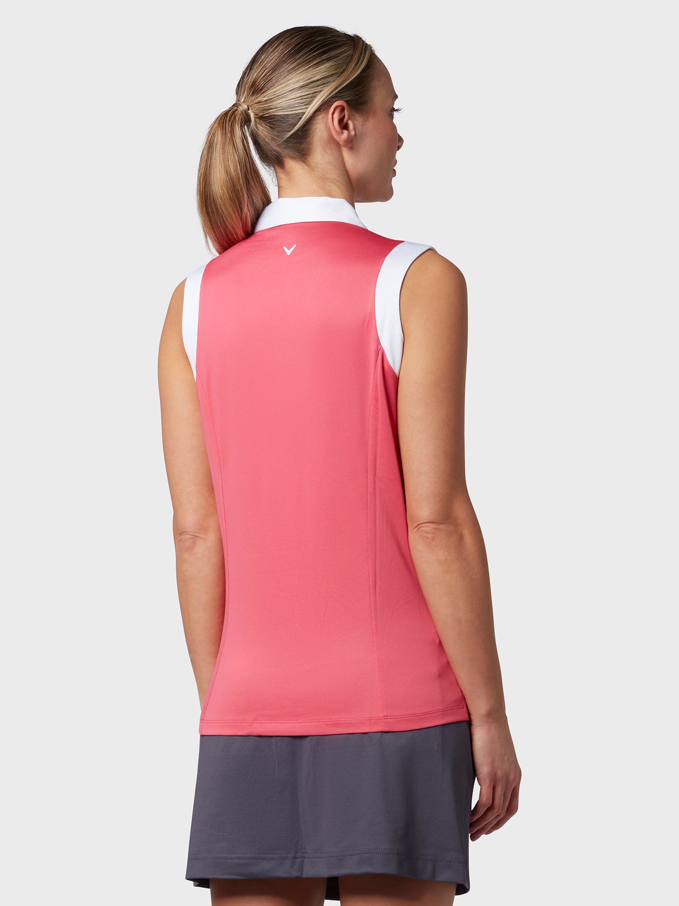 Sleeveless V-Placket Colourblock Polo