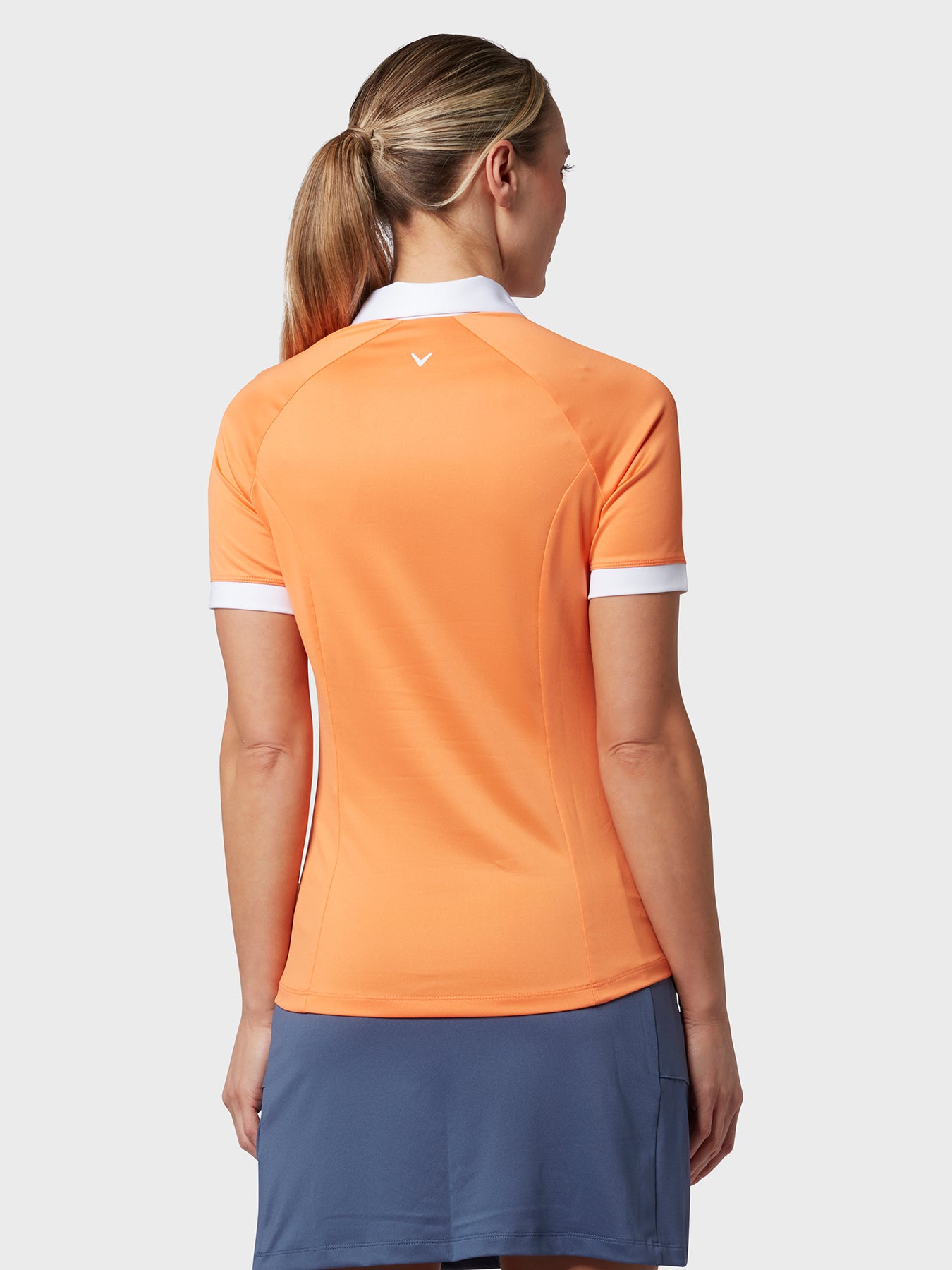 Short Sleeve V-Placket Colourblock Polo Oranssi